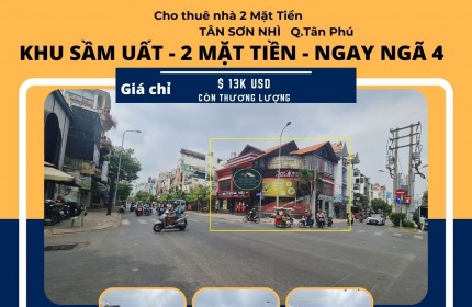 Cho thuê SIÊU PHẨM 2 Mặt Tiền Tân Sơn Nhì 272m2, 2Lầu - khu CỰC SẦM UẤT